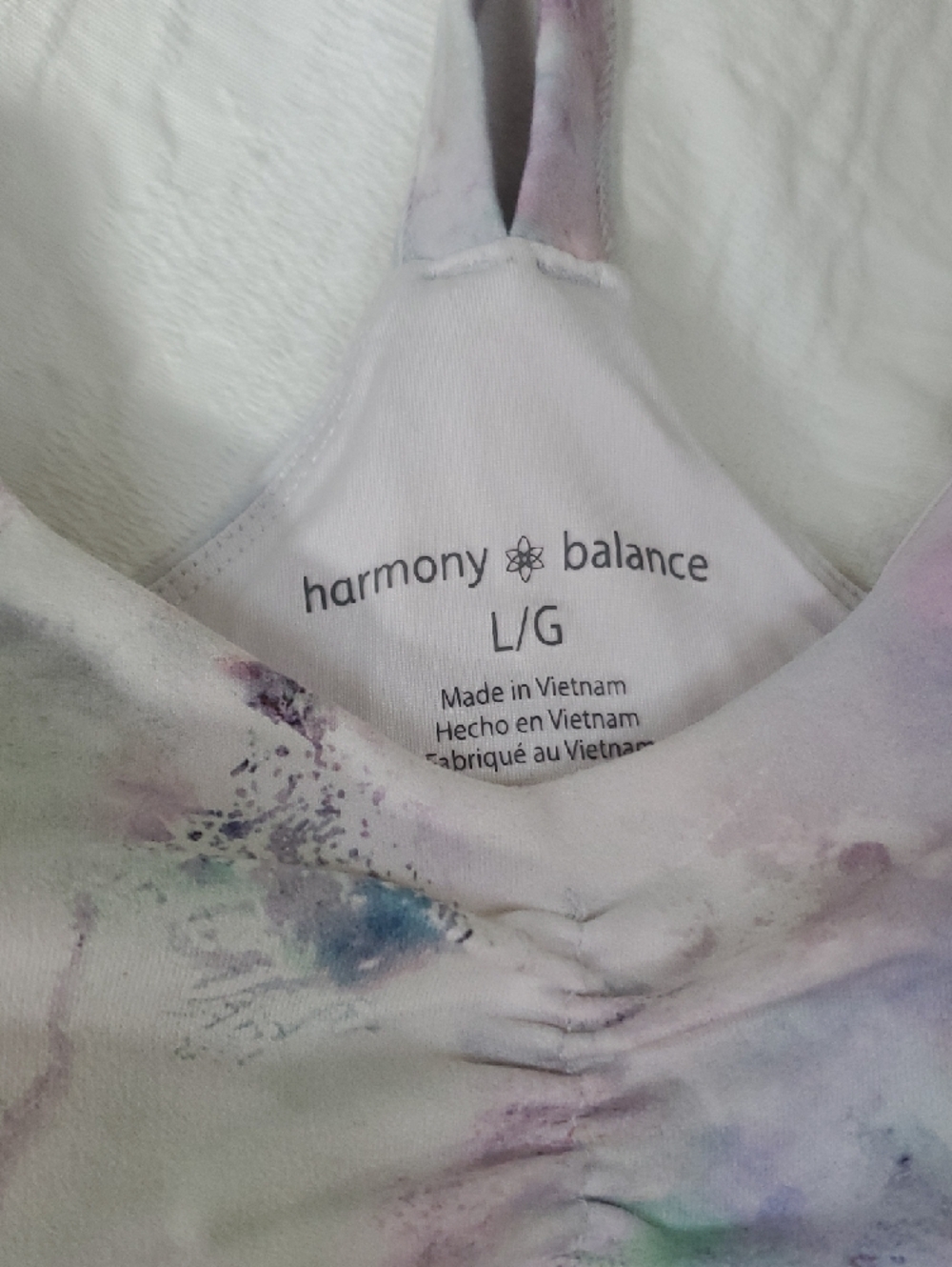 Women's Lavender Tie-Dye Sports Bra SIZE M - Brand: Harnony BALANCE - Picture 3 of 6